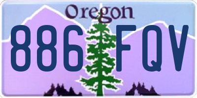 OR license plate 886FQV