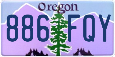 OR license plate 886FQY