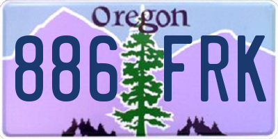 OR license plate 886FRK