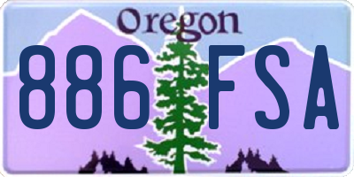 OR license plate 886FSA