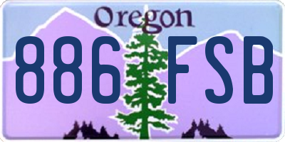 OR license plate 886FSB