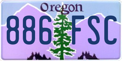 OR license plate 886FSC