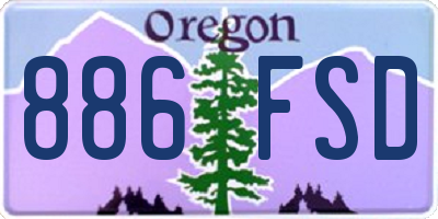 OR license plate 886FSD