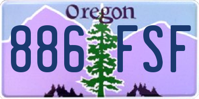 OR license plate 886FSF