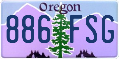 OR license plate 886FSG