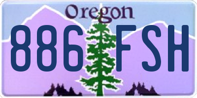 OR license plate 886FSH