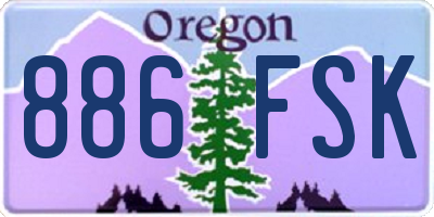 OR license plate 886FSK