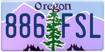 OR license plate 886FSL