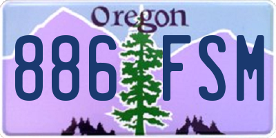 OR license plate 886FSM