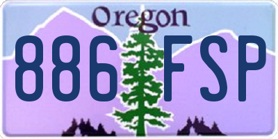 OR license plate 886FSP