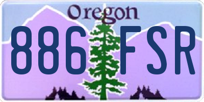 OR license plate 886FSR