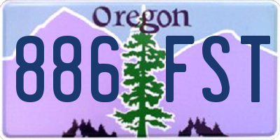 OR license plate 886FST