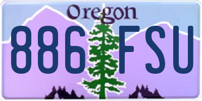 OR license plate 886FSU
