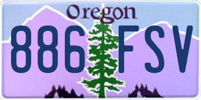 OR license plate 886FSV
