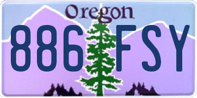 OR license plate 886FSY