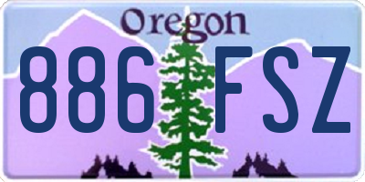 OR license plate 886FSZ