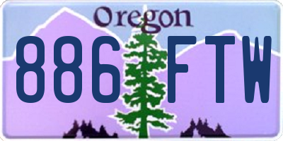 OR license plate 886FTW