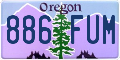 OR license plate 886FUM