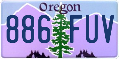 OR license plate 886FUV