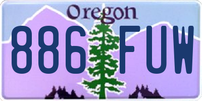 OR license plate 886FUW