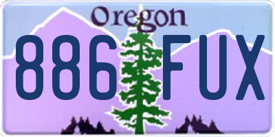 OR license plate 886FUX
