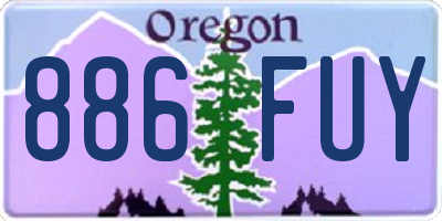 OR license plate 886FUY