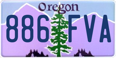 OR license plate 886FVA