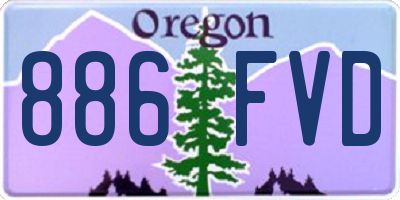 OR license plate 886FVD