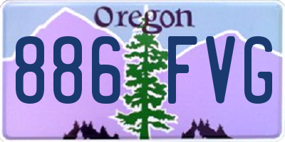 OR license plate 886FVG