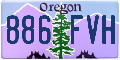 OR license plate 886FVH