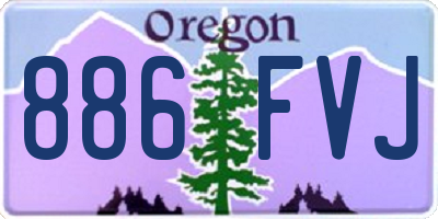 OR license plate 886FVJ