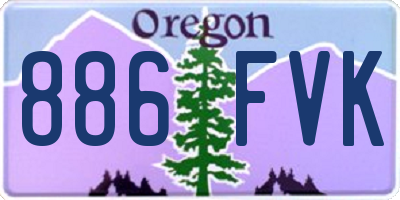 OR license plate 886FVK