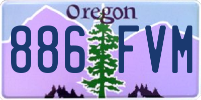 OR license plate 886FVM