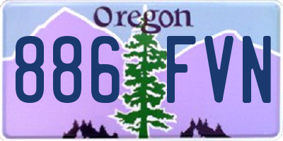 OR license plate 886FVN