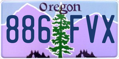 OR license plate 886FVX