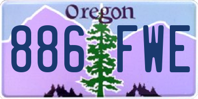 OR license plate 886FWE