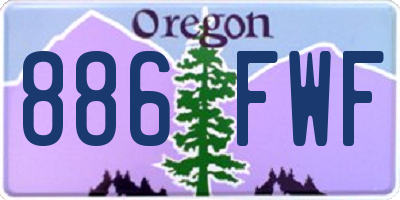 OR license plate 886FWF