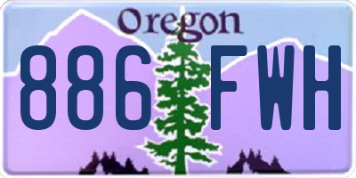 OR license plate 886FWH