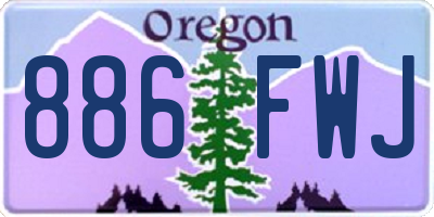OR license plate 886FWJ