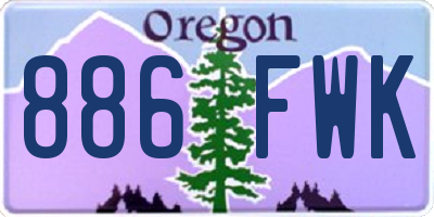OR license plate 886FWK