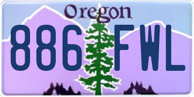 OR license plate 886FWL