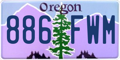 OR license plate 886FWM