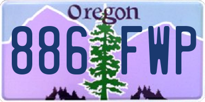 OR license plate 886FWP