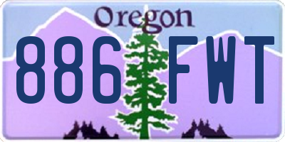 OR license plate 886FWT