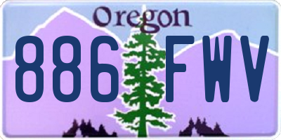 OR license plate 886FWV