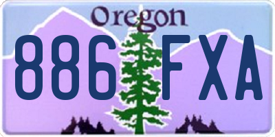 OR license plate 886FXA