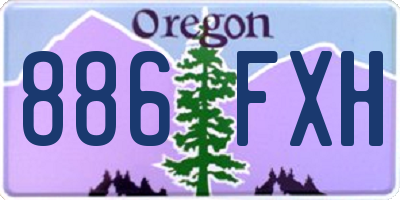 OR license plate 886FXH