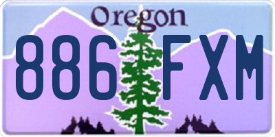 OR license plate 886FXM