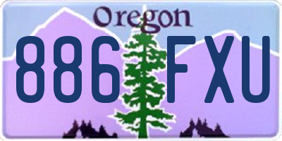 OR license plate 886FXU