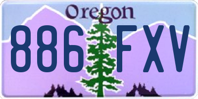 OR license plate 886FXV